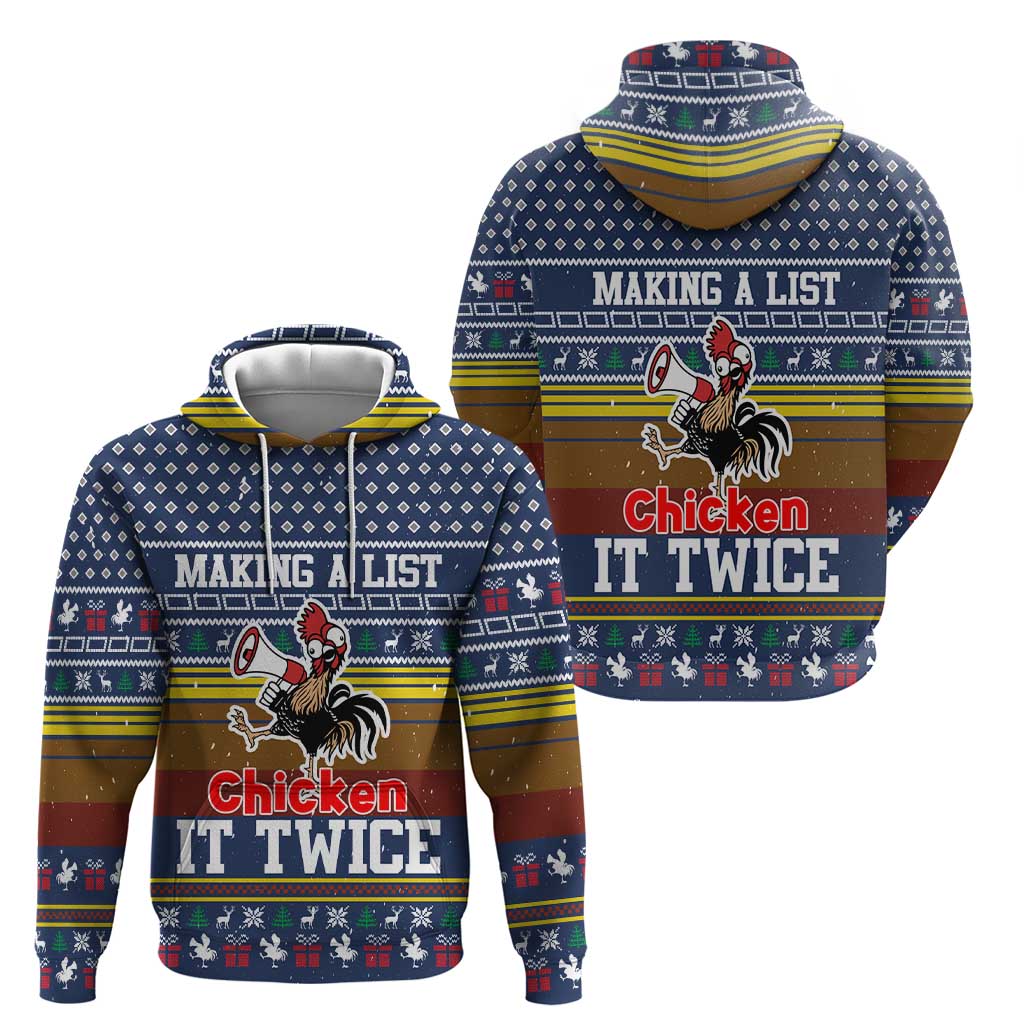 Chicken It Twice Christmas Hoodie Xmas Holiday Patterns - Wonder Print Shop