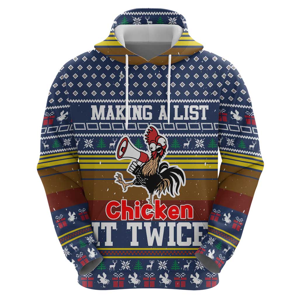 Chicken It Twice Christmas Hoodie Xmas Holiday Patterns - Wonder Print Shop