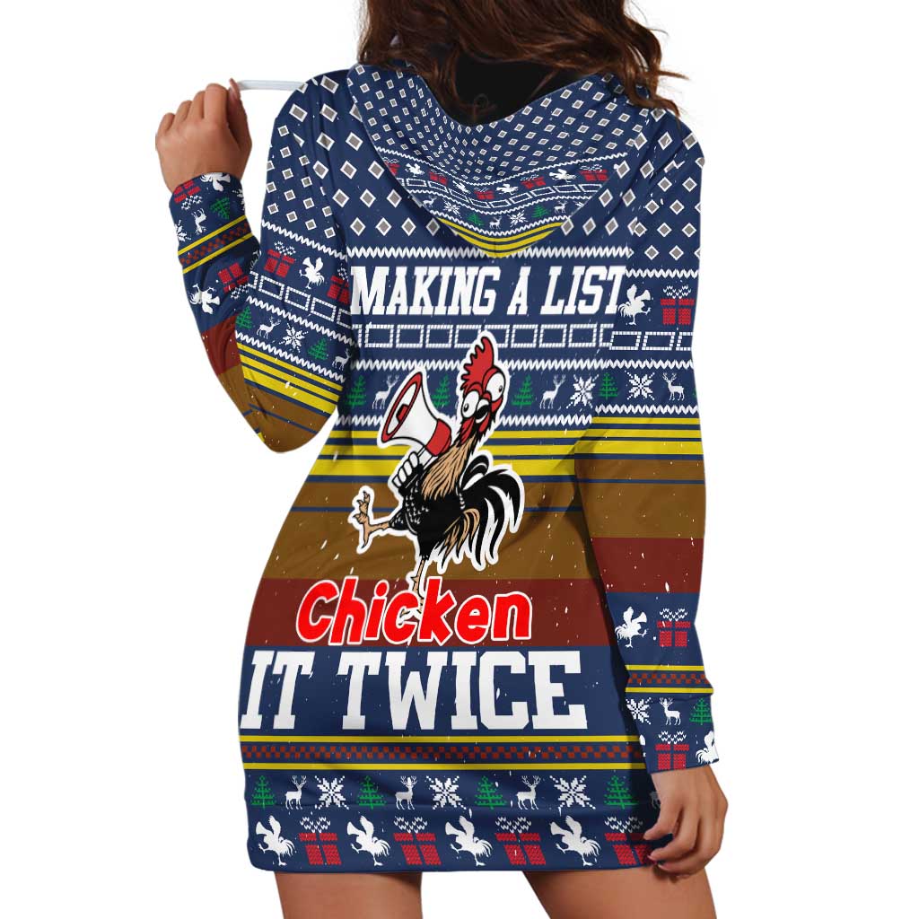 Chicken It Twice Christmas Hoodie Dress Xmas Holiday Patterns - Wonder Print Shop