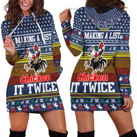 Chicken It Twice Christmas Hoodie Dress Xmas Holiday Patterns - Wonder Print Shop