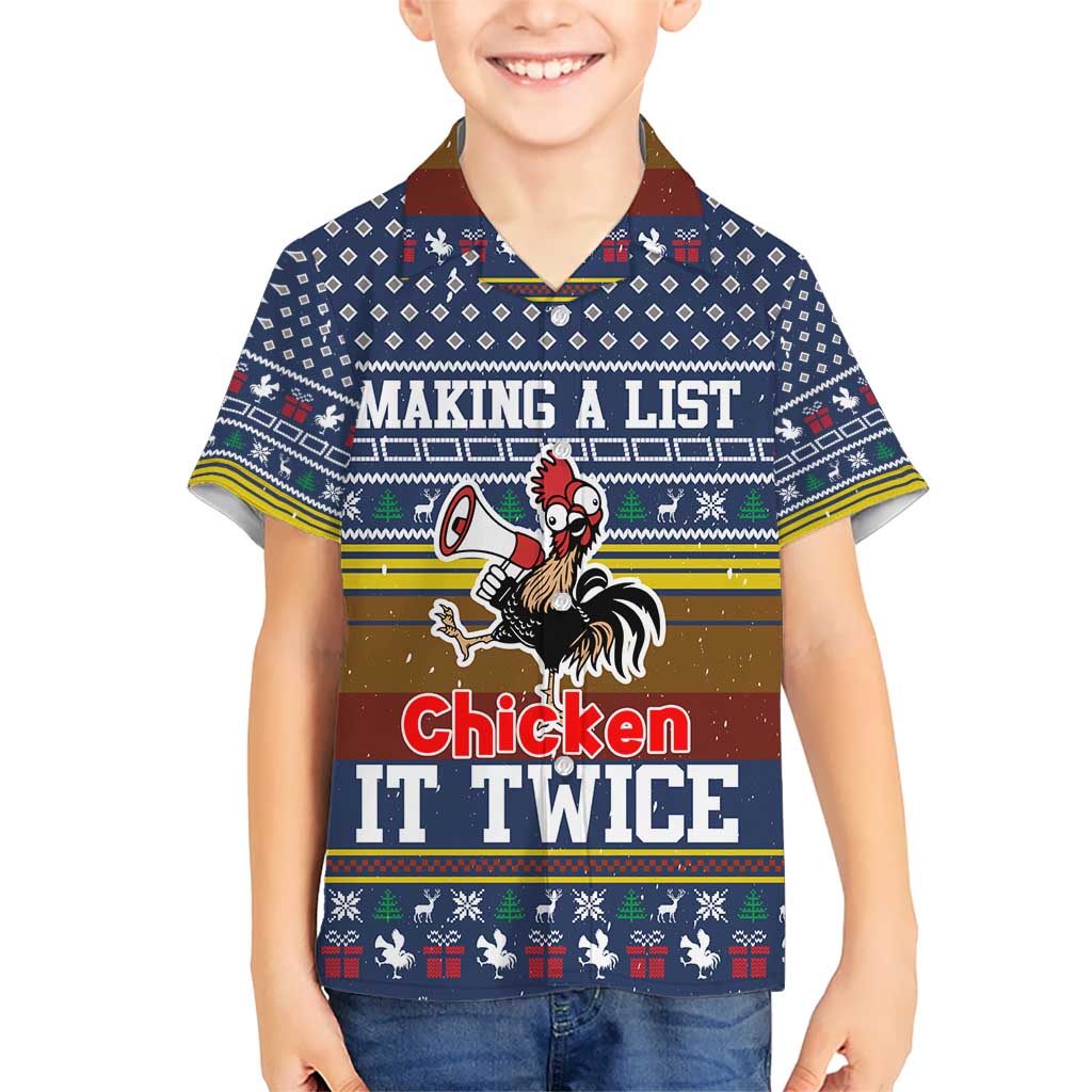 Chicken It Twice Christmas Kid Hawaiian Shirt Xmas Holiday Patterns - Wonder Print Shop