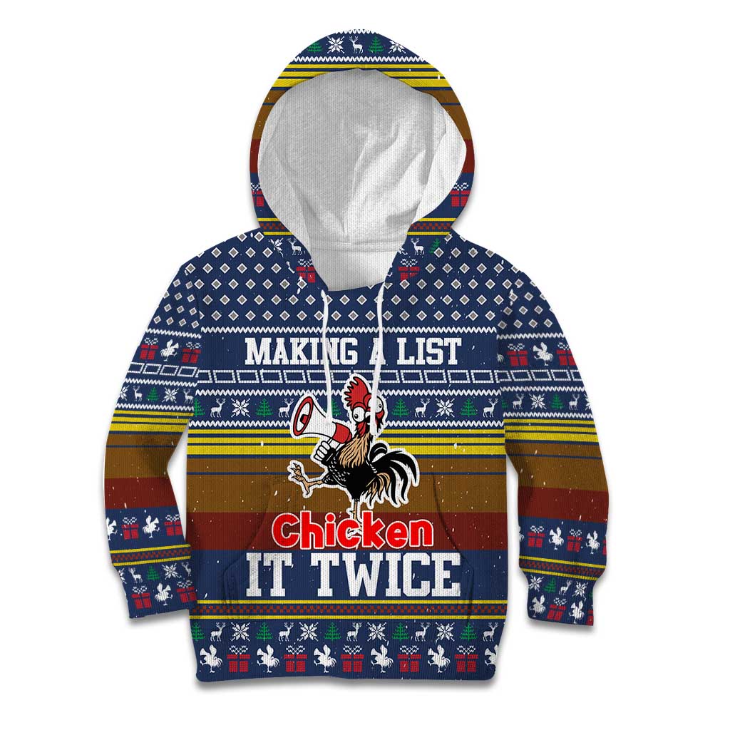 Chicken It Twice Christmas Kid Hoodie Xmas Holiday Patterns - Wonder Print Shop