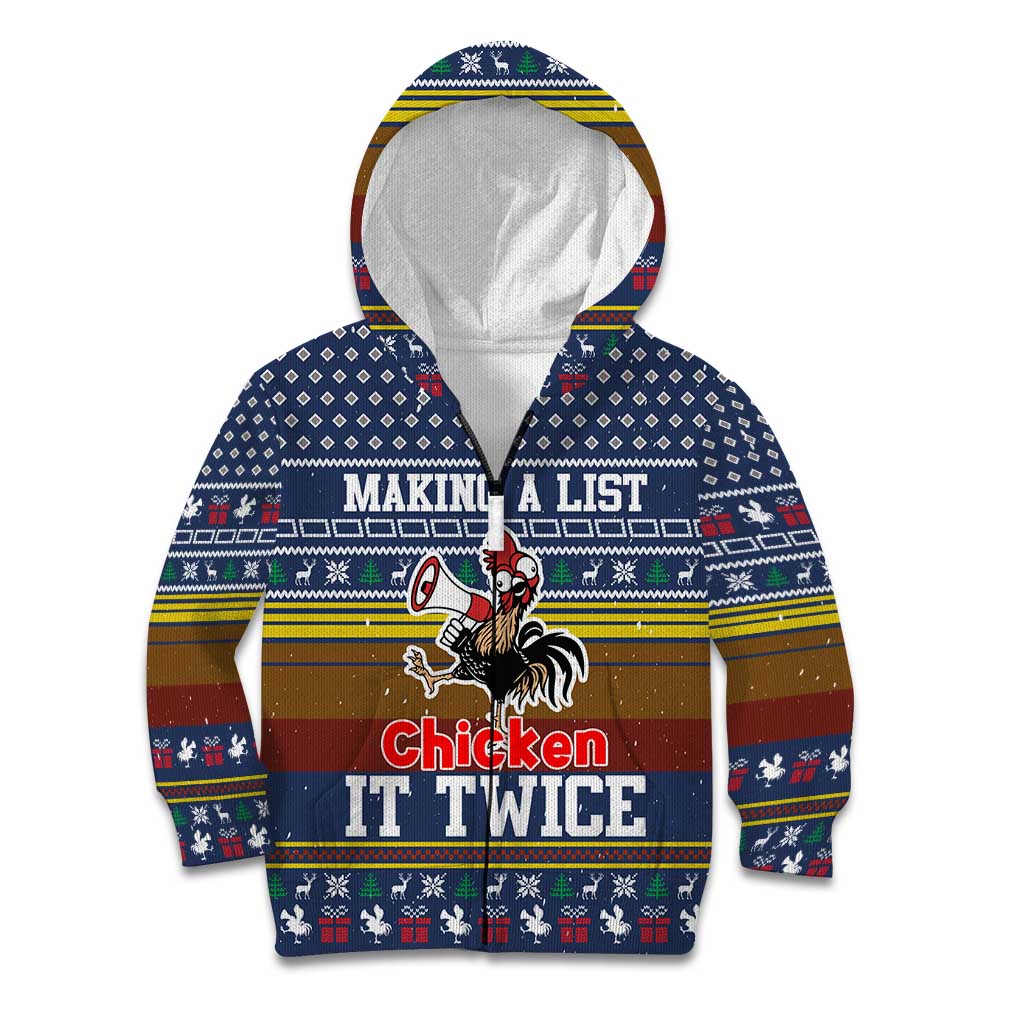 Chicken It Twice Christmas Kid Hoodie Xmas Holiday Patterns - Wonder Print Shop