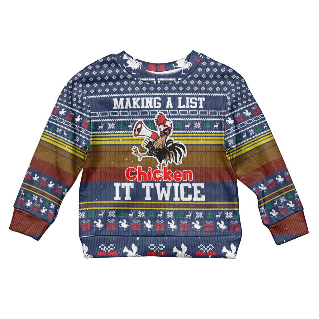 Chicken It Twice Christmas Kid Ugly Christmas Sweater Xmas Holiday Patterns - Wonder Print Shop
