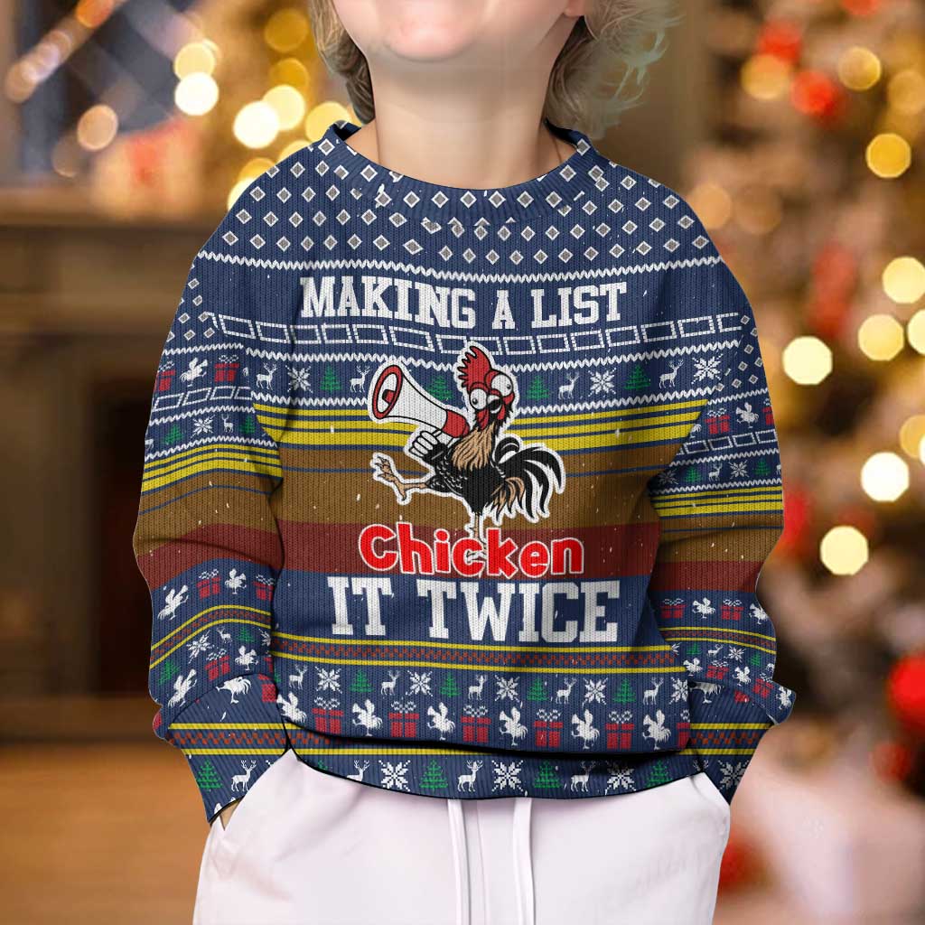 Chicken It Twice Christmas Kid Ugly Christmas Sweater Xmas Holiday Patterns - Wonder Print Shop