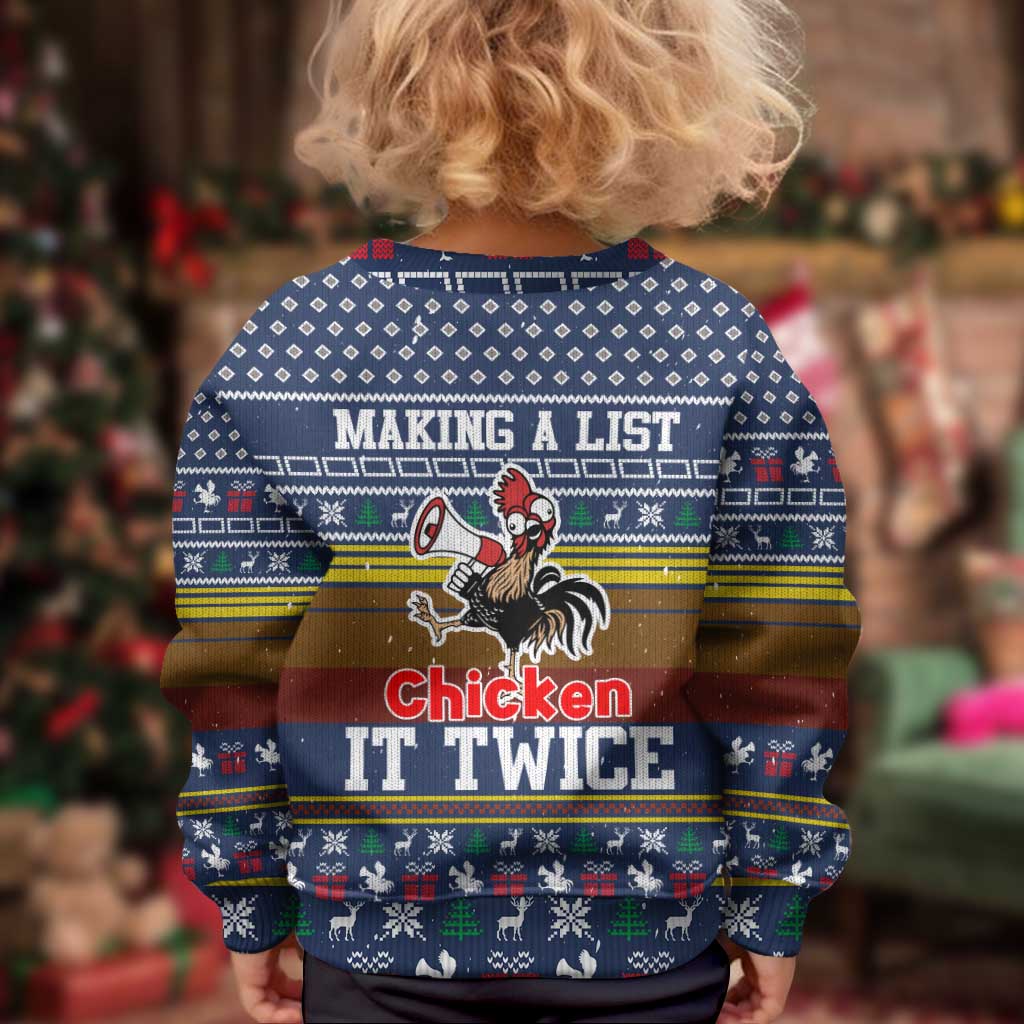Chicken It Twice Christmas Kid Ugly Christmas Sweater Xmas Holiday Patterns - Wonder Print Shop