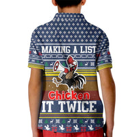 Chicken It Twice Christmas Kid Polo Shirt Xmas Holiday Patterns - Wonder Print Shop