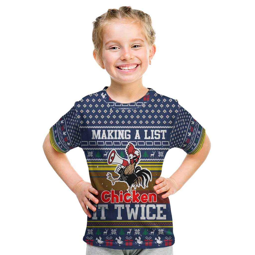 Chicken It Twice Christmas Kid T Shirt Xmas Holiday Patterns - Wonder Print Shop