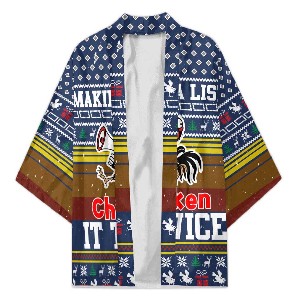 Chicken It Twice Christmas Kimono Xmas Holiday Patterns - Wonder Print Shop