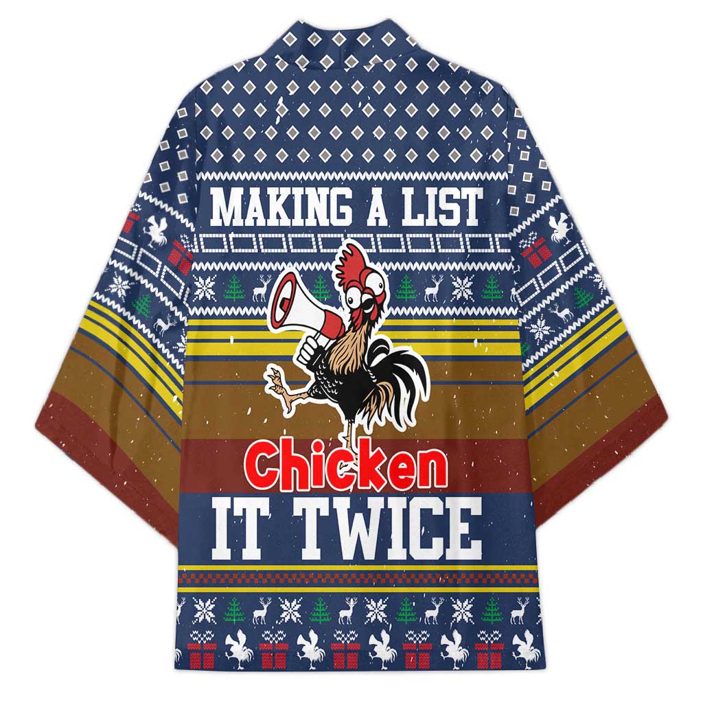 Chicken It Twice Christmas Kimono Xmas Holiday Patterns - Wonder Print Shop