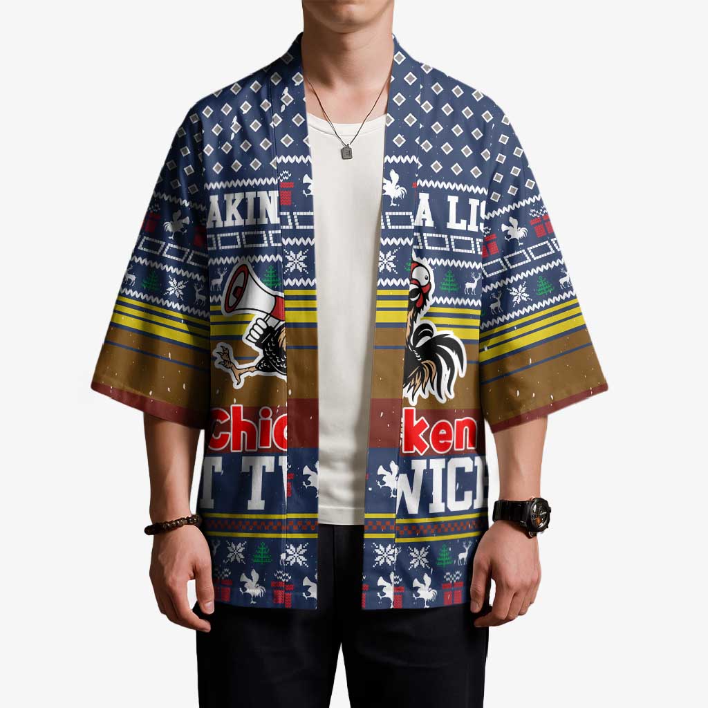 Chicken It Twice Christmas Kimono Xmas Holiday Patterns - Wonder Print Shop