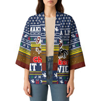 Chicken It Twice Christmas Kimono Xmas Holiday Patterns - Wonder Print Shop
