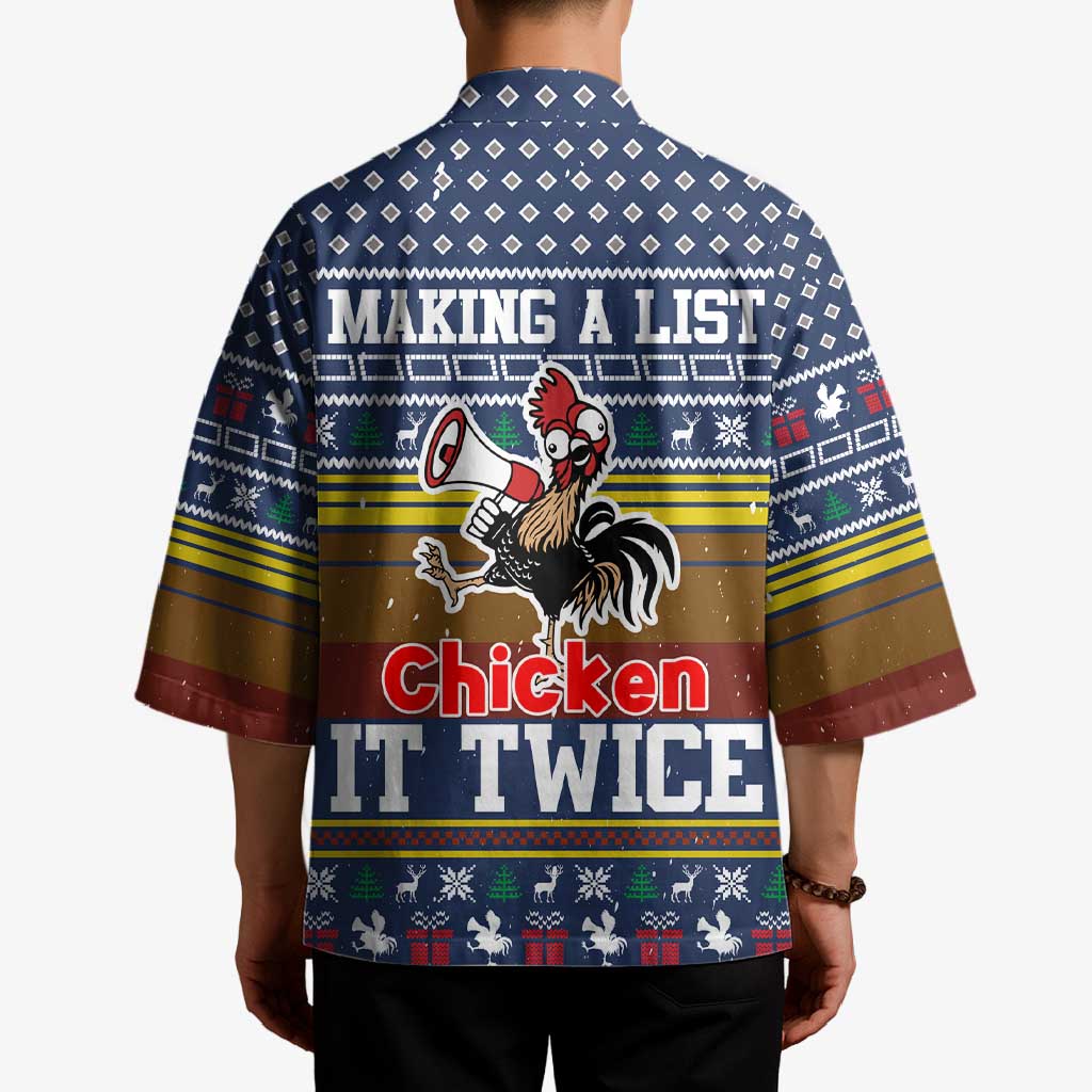 Chicken It Twice Christmas Kimono Xmas Holiday Patterns - Wonder Print Shop