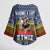 Chicken It Twice Christmas Kimono Sleeve Blouse Xmas Holiday Patterns - Wonder Print Shop