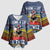 Chicken It Twice Christmas Kimono Sleeve Blouse Xmas Holiday Patterns - Wonder Print Shop