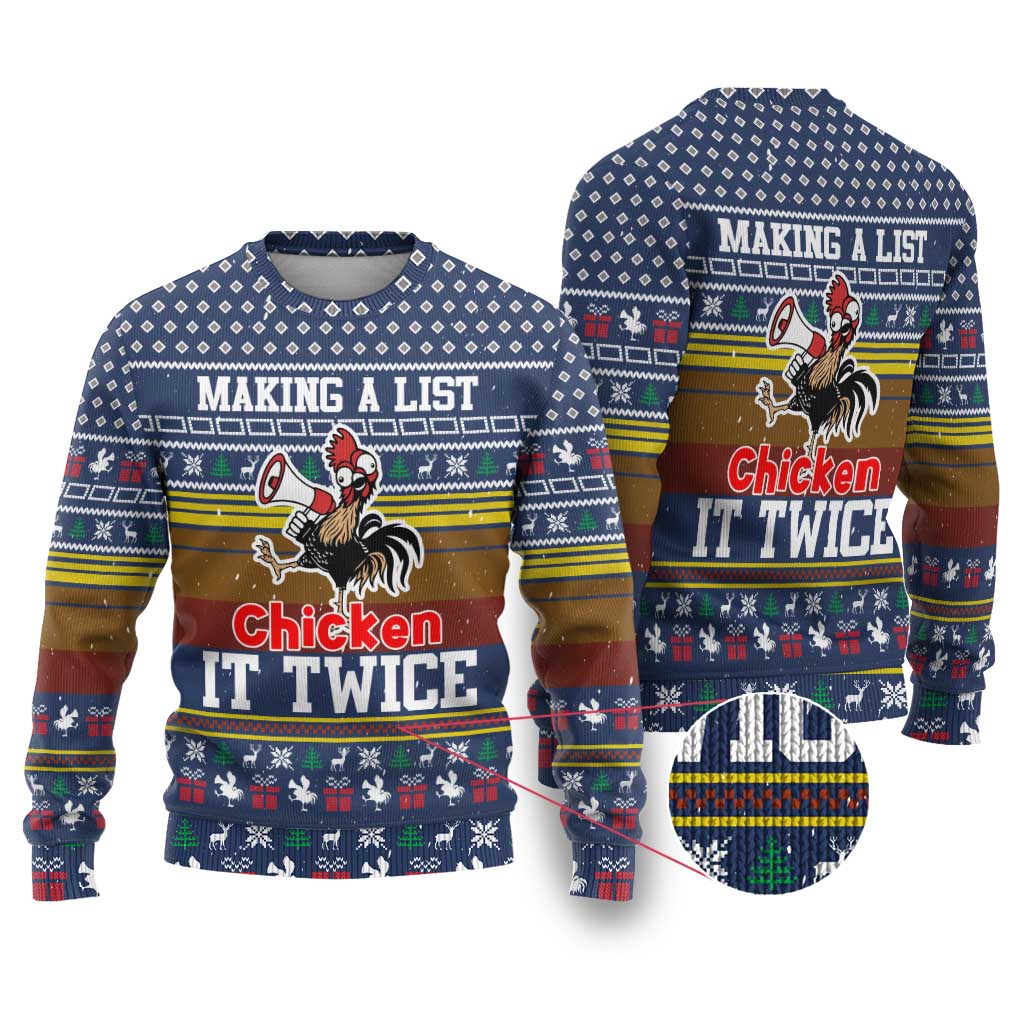 Chicken It Twice Christmas Ugly Christmas Sweater Xmas Holiday Patterns - Wonder Print Shop