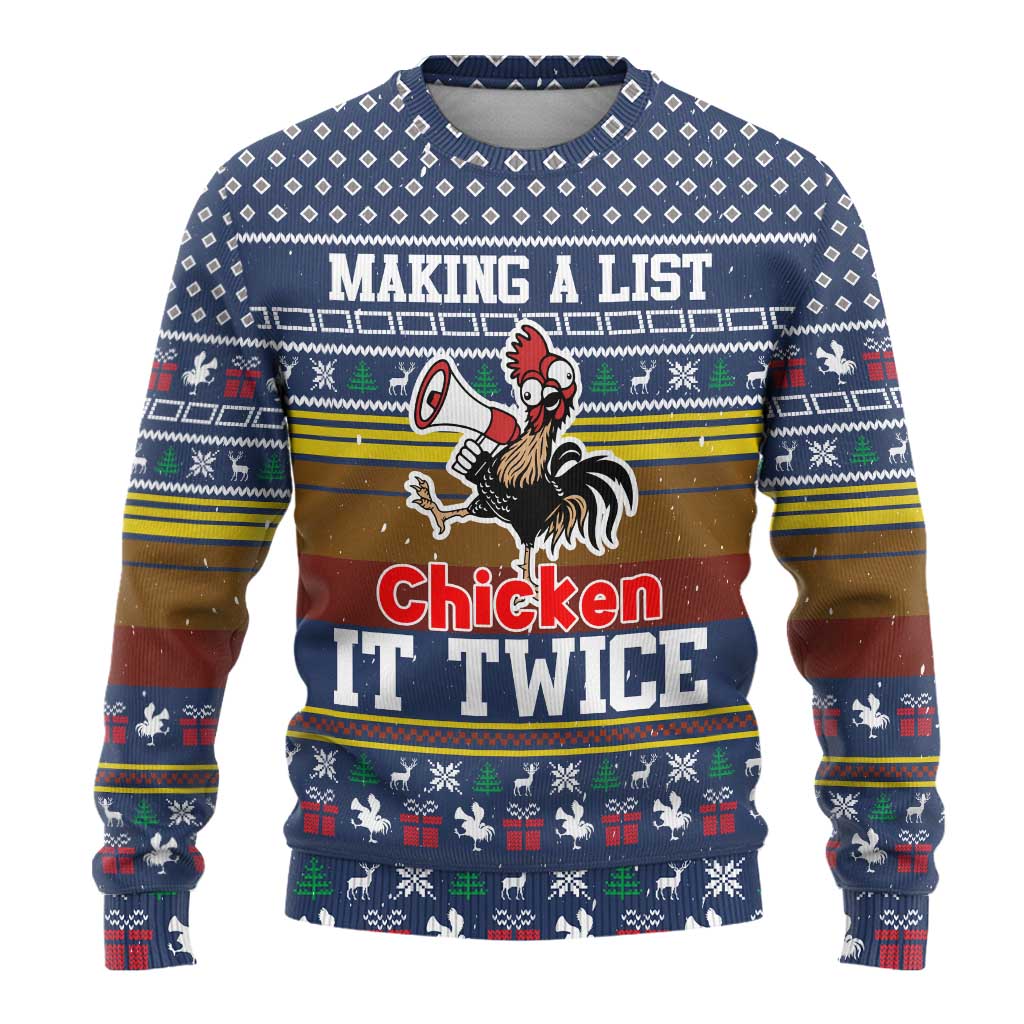 Chicken It Twice Christmas Ugly Christmas Sweater Xmas Holiday Patterns - Wonder Print Shop