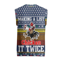 Chicken It Twice Christmas Knitted V-Neck Vest Xmas Holiday Patterns - Wonder Print Shop