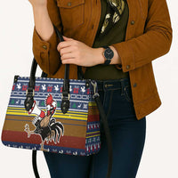 Chicken It Twice Christmas Leather Bag Xmas Holiday Patterns - Wonder Print Shop