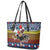 Chicken It Twice Christmas Leather Tote Bag Xmas Holiday Patterns - Wonder Print Shop
