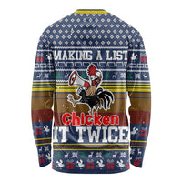 Chicken It Twice Christmas Long Sleeve Shirt Xmas Holiday Patterns - Wonder Print Shop