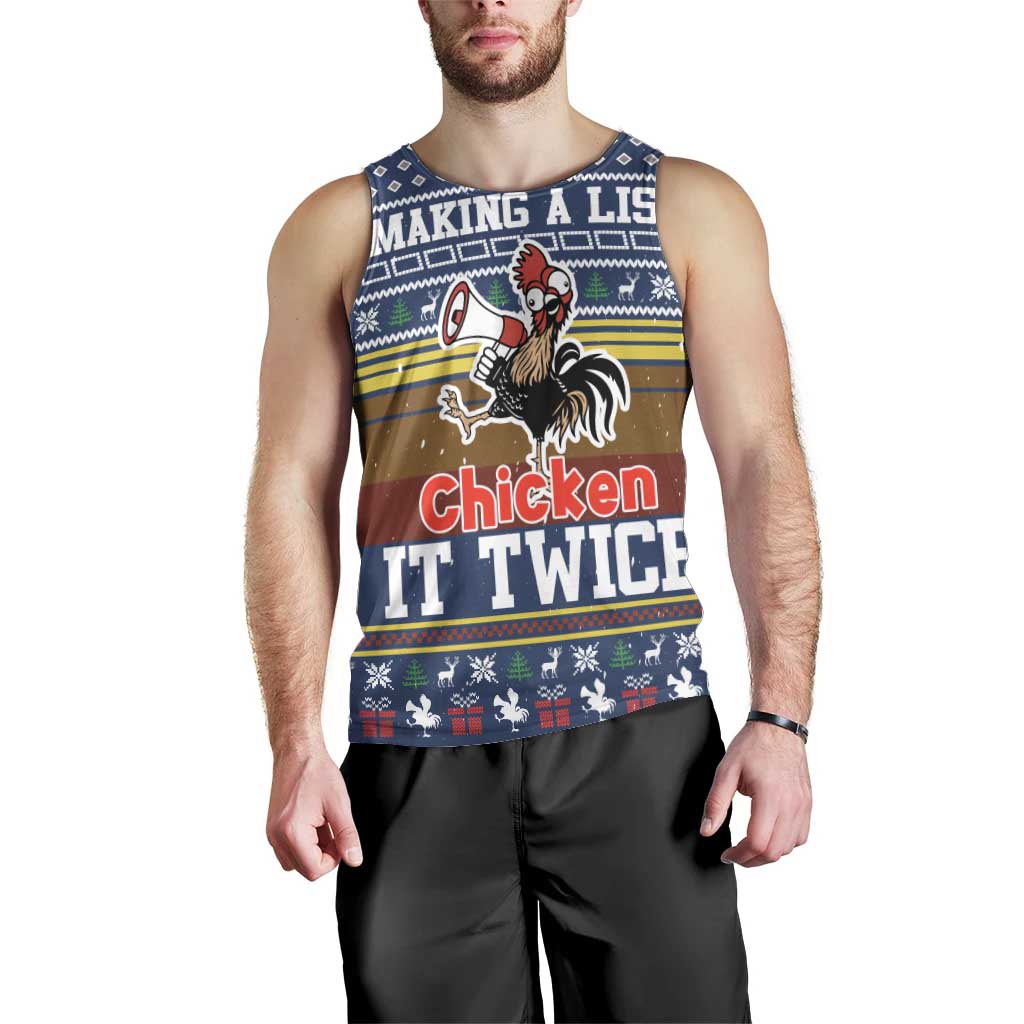 Chicken It Twice Christmas Men Tank Top Xmas Holiday Patterns - Wonder Print Shop