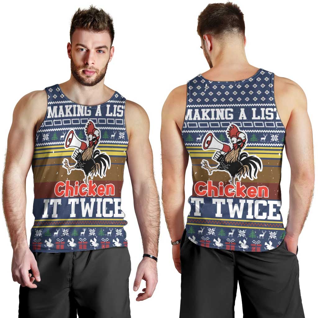 Chicken It Twice Christmas Men Tank Top Xmas Holiday Patterns - Wonder Print Shop