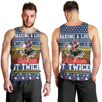 Chicken It Twice Christmas Men Tank Top Xmas Holiday Patterns - Wonder Print Shop