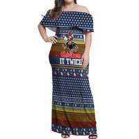 Chicken It Twice Christmas Off Shoulder Maxi Dress Xmas Holiday Patterns - Wonder Print Shop