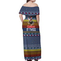 Chicken It Twice Christmas Off Shoulder Maxi Dress Xmas Holiday Patterns - Wonder Print Shop