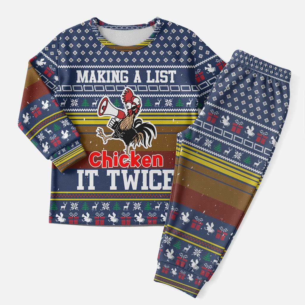 Chicken It Twice Christmas Pajama Set Xmas Holiday Patterns - Wonder Print Shop