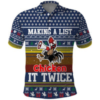 Chicken It Twice Christmas Polo Shirt Xmas Holiday Patterns - Wonder Print Shop