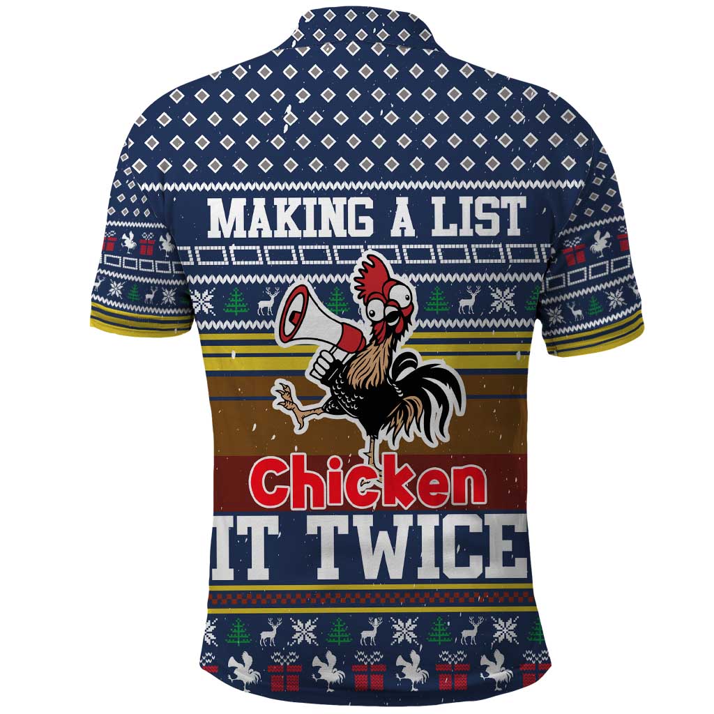 Chicken It Twice Christmas Polo Shirt Xmas Holiday Patterns - Wonder Print Shop