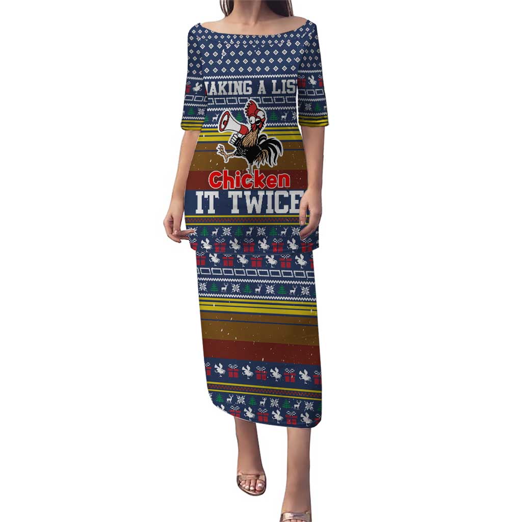 Chicken It Twice Christmas Puletasi Xmas Holiday Patterns - Wonder Print Shop