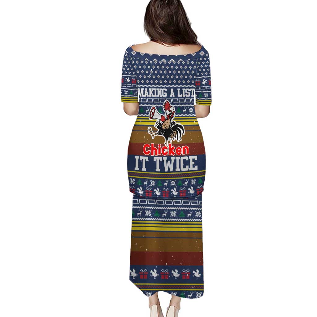 Chicken It Twice Christmas Puletasi Xmas Holiday Patterns - Wonder Print Shop