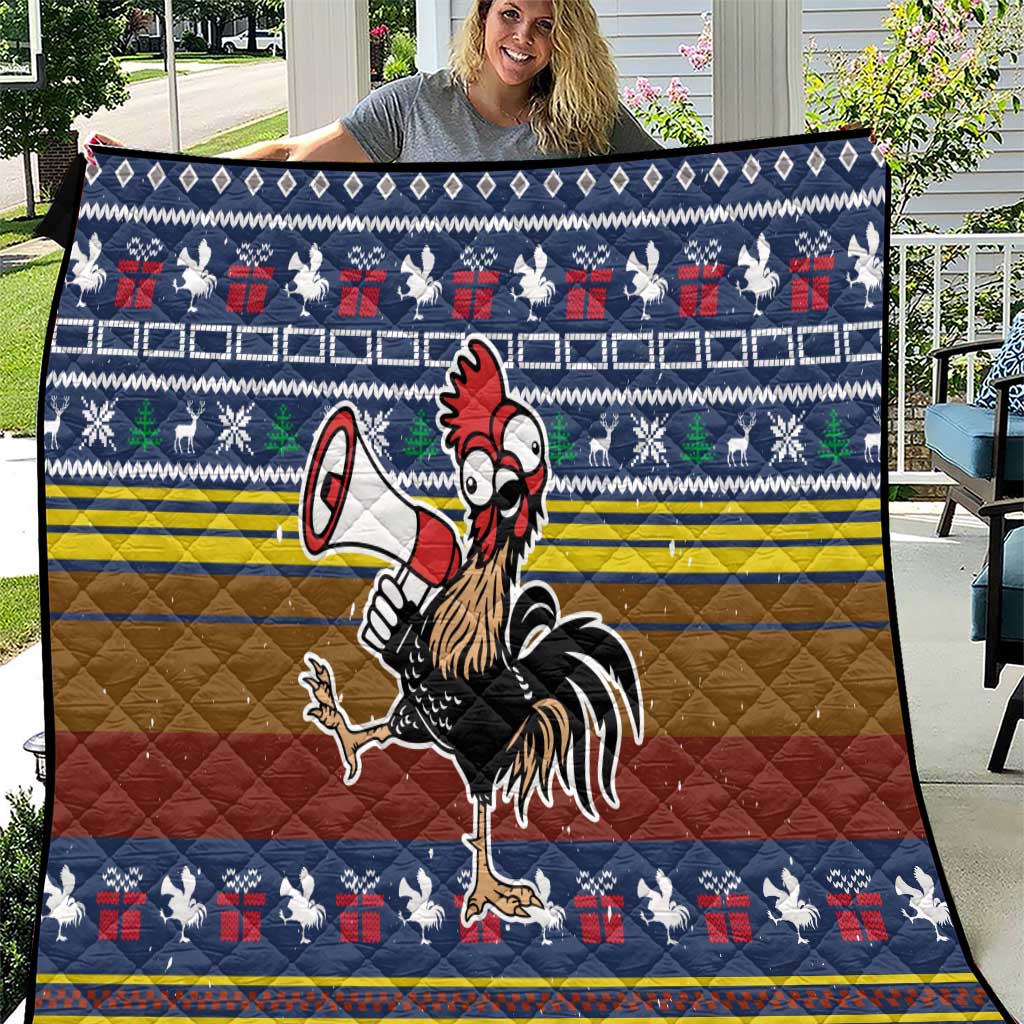 Chicken It Twice Christmas Quilt Xmas Holiday Patterns - Wonder Print Shop