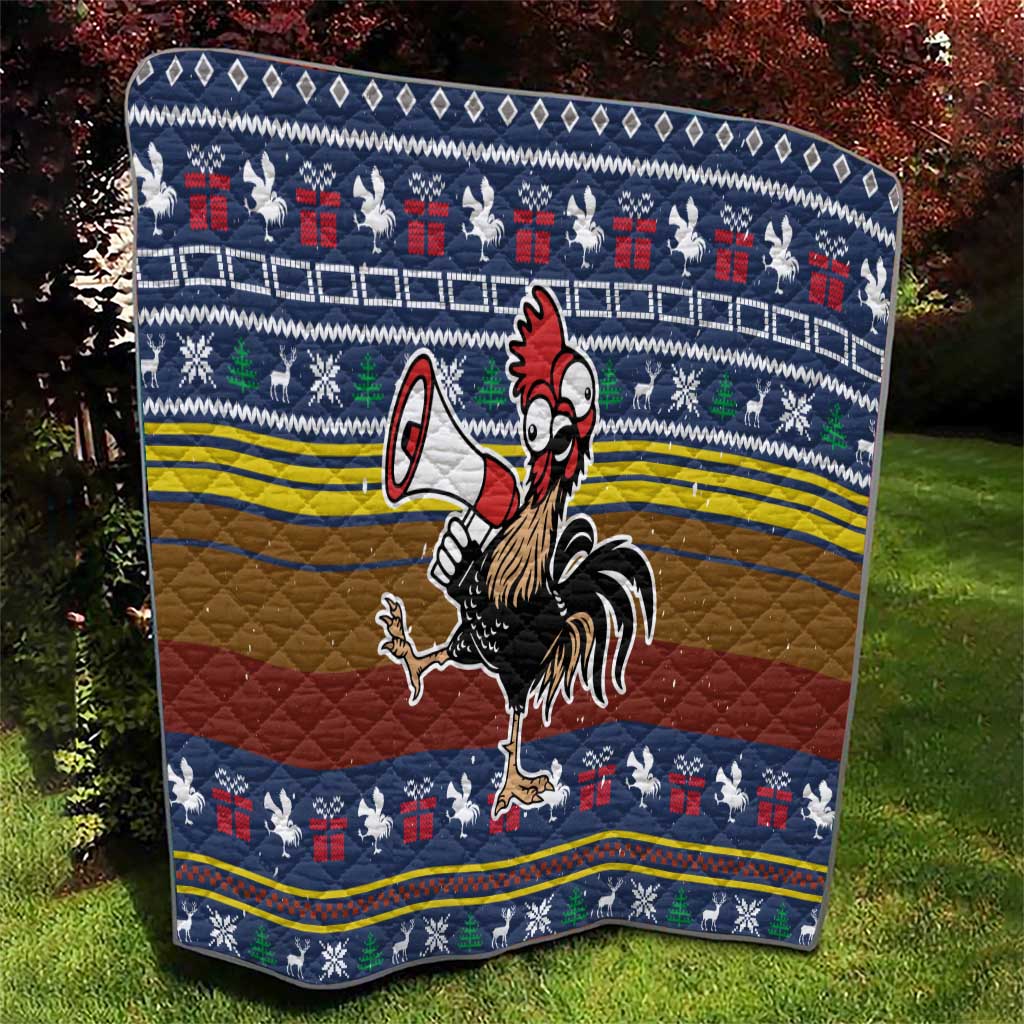Chicken It Twice Christmas Quilt Xmas Holiday Patterns - Wonder Print Shop