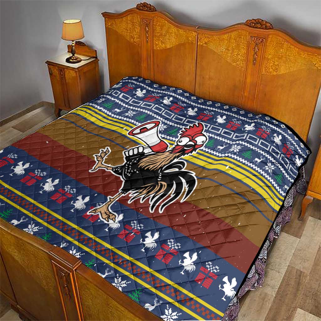 Chicken It Twice Christmas Quilt Xmas Holiday Patterns - Wonder Print Shop