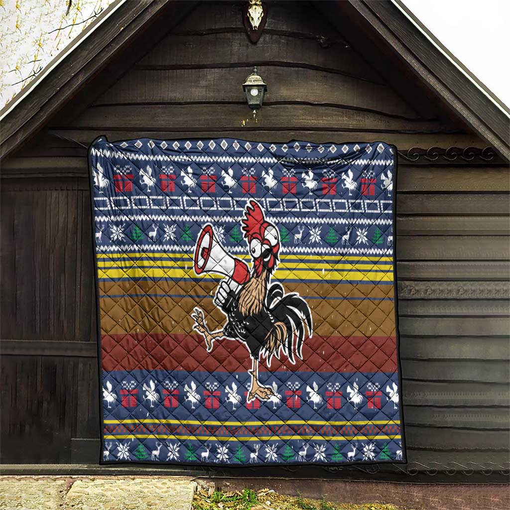 Chicken It Twice Christmas Quilt Xmas Holiday Patterns - Wonder Print Shop