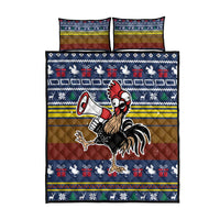 Chicken It Twice Christmas Quilt Bed Set Xmas Holiday Patterns - Wonder Print Shop