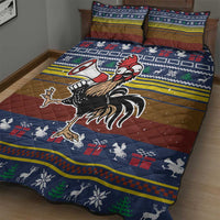 Chicken It Twice Christmas Quilt Bed Set Xmas Holiday Patterns - Wonder Print Shop