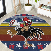 Chicken It Twice Christmas Round Carpet Xmas Holiday Patterns - Wonder Print Shop