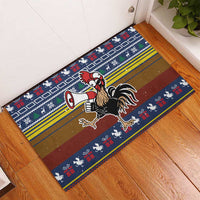 Chicken It Twice Christmas Rubber Doormat Xmas Holiday Patterns - Wonder Print Shop