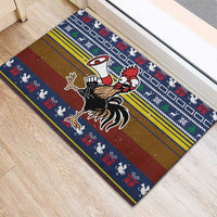 Chicken It Twice Christmas Rubber Doormat Xmas Holiday Patterns - Wonder Print Shop