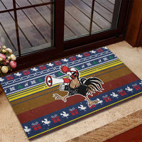 Chicken It Twice Christmas Rubber Doormat Xmas Holiday Patterns - Wonder Print Shop