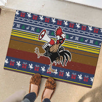 Chicken It Twice Christmas Rubber Doormat Xmas Holiday Patterns - Wonder Print Shop