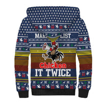 Chicken It Twice Christmas Sherpa Hoodie Xmas Holiday Patterns - Wonder Print Shop