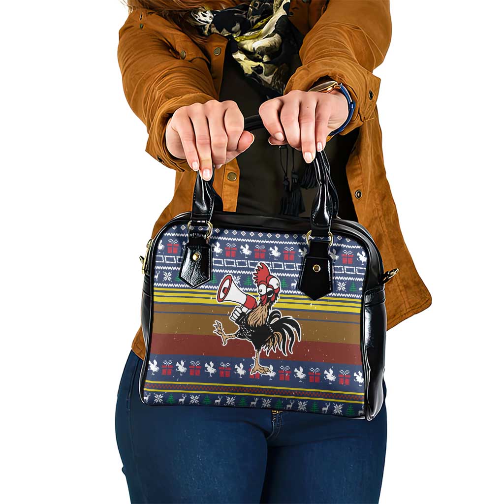 Chicken It Twice Christmas Shoulder Handbag Xmas Holiday Patterns - Wonder Print Shop