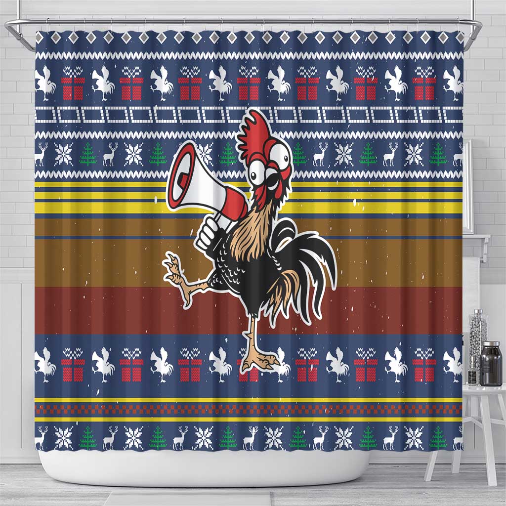 Chicken It Twice Christmas Shower Curtain Xmas Holiday Patterns - Wonder Print Shop