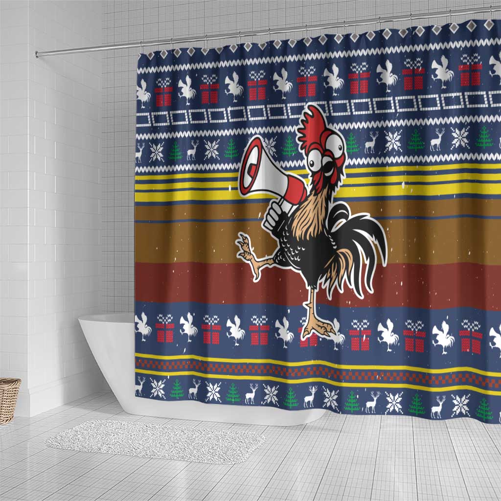Chicken It Twice Christmas Shower Curtain Xmas Holiday Patterns - Wonder Print Shop